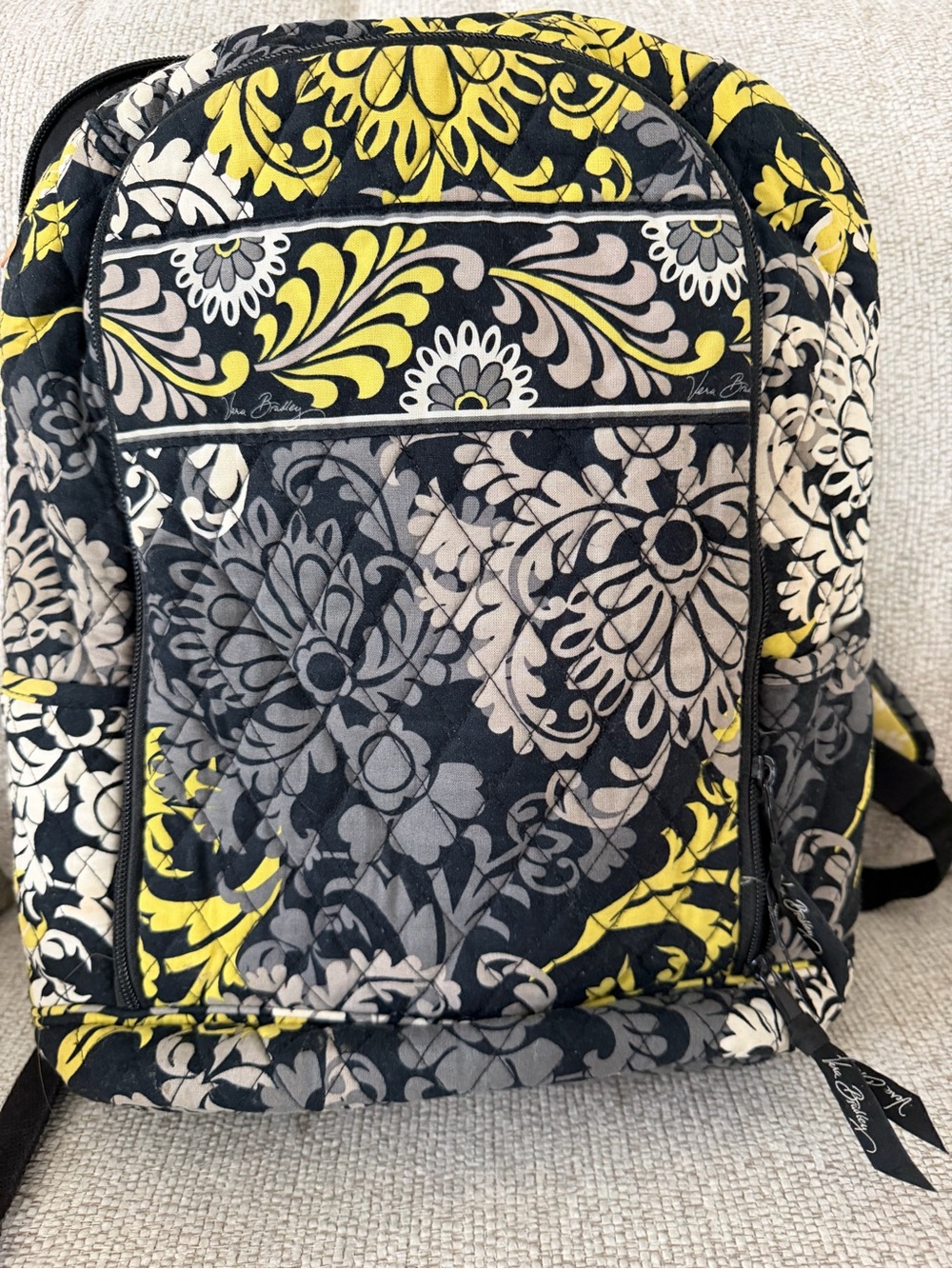 Vera Bradley Green & Black Quilted Floral Backpack